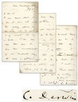 Charles Darwin Autograph Letter Signed From 1854, the Year He Began Writing On the Origin of Species